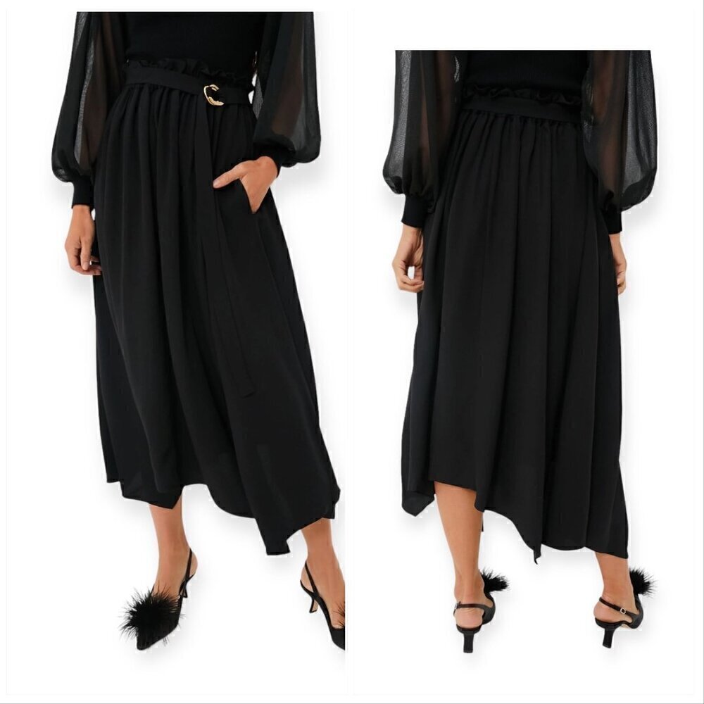 ULLA JOHNSON Zeta Midi Skirt, Noir-black, Size 8, New with tag